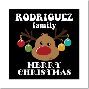 Family Christmas - Merry Christmas RODRIGUEZ family, Family Christmas Reindeer T-shirt, Pjama T-shirt Posters and Art